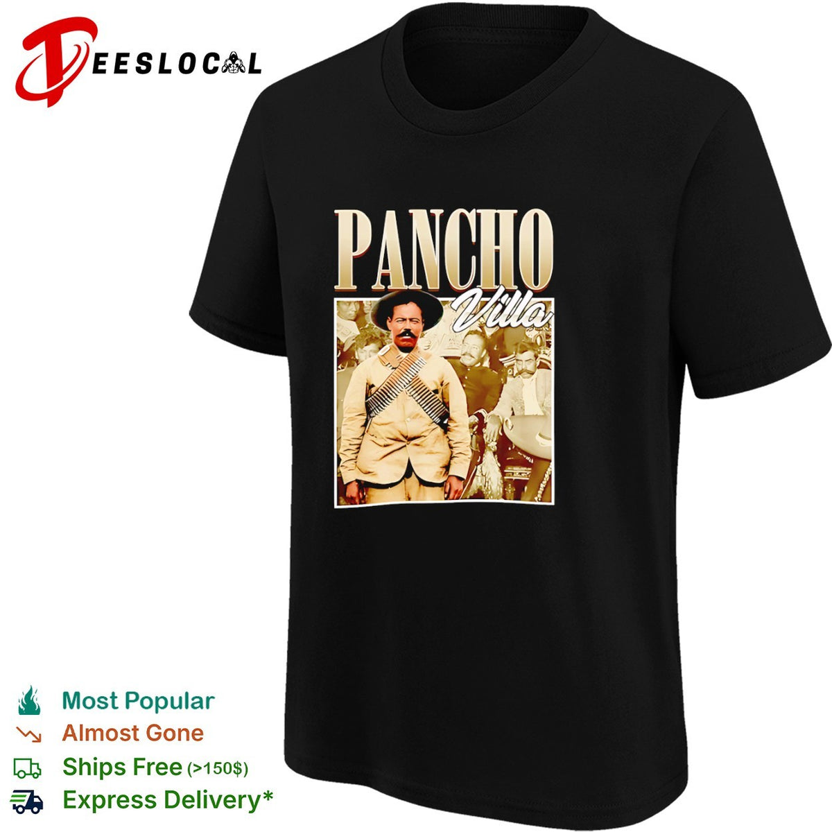 Pancho Villa Mexican Revolution Leader Portrait Historical Figure shirt