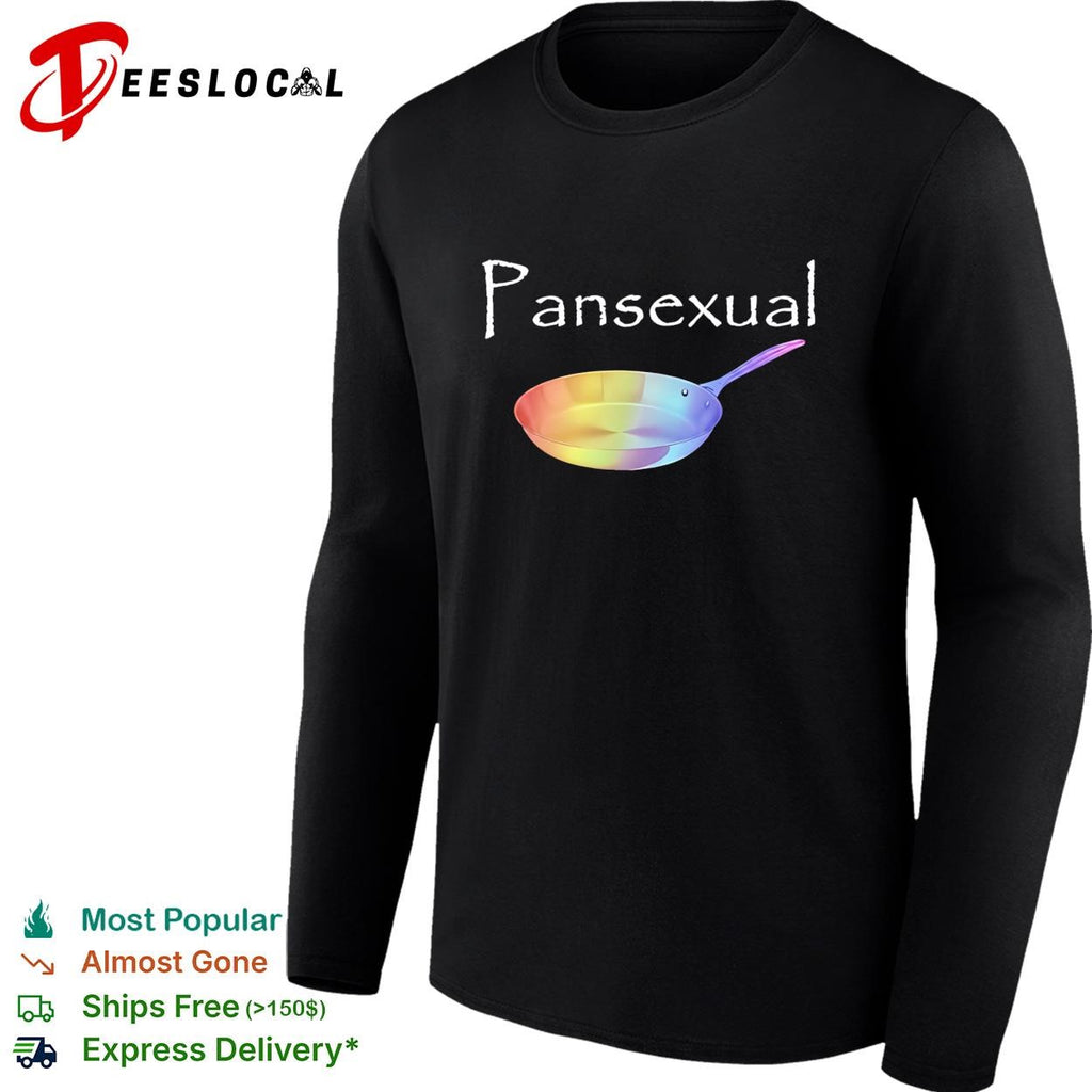 Pansexual frying pan with LGBT flag pattern shirt