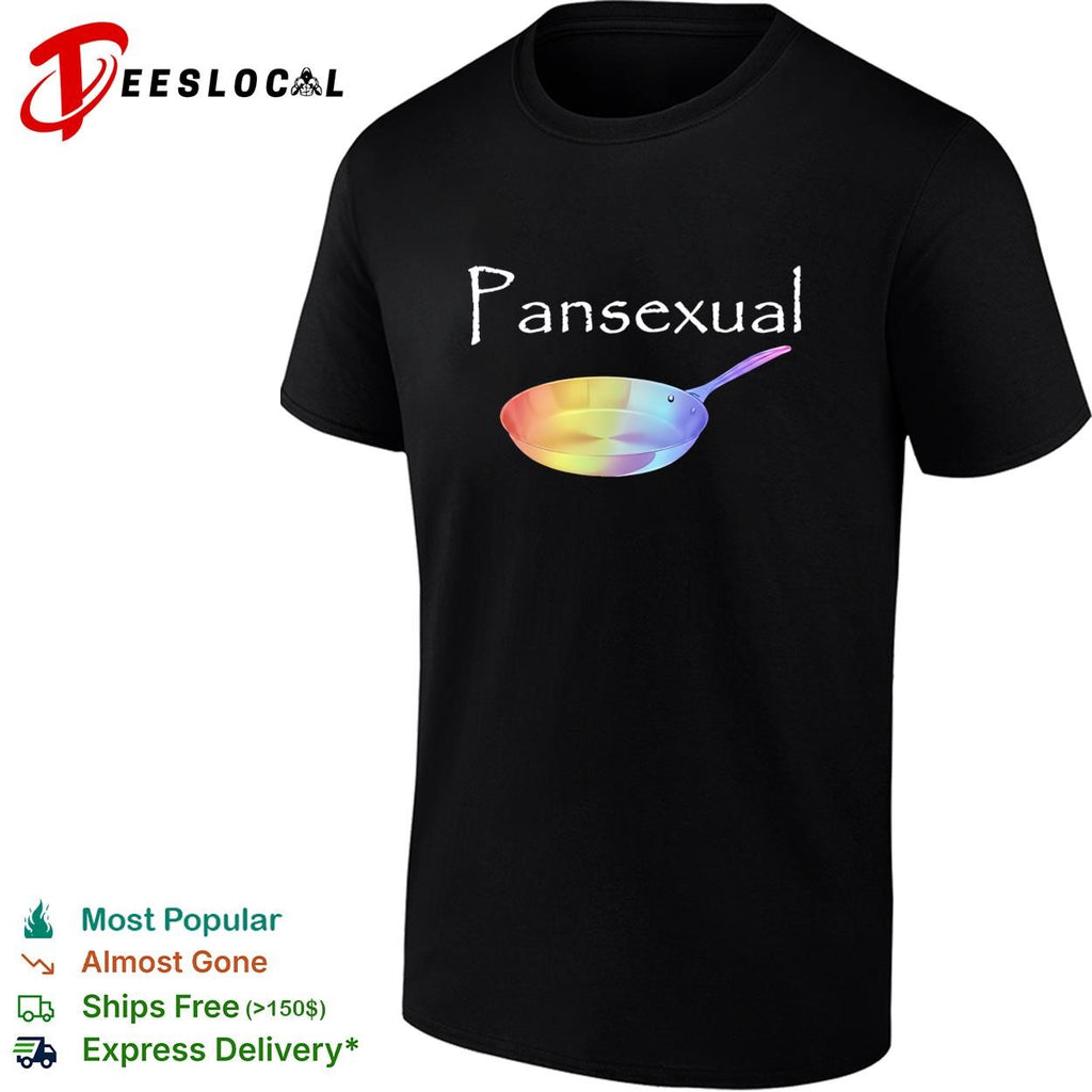 Pansexual frying pan with LGBT flag pattern shirt