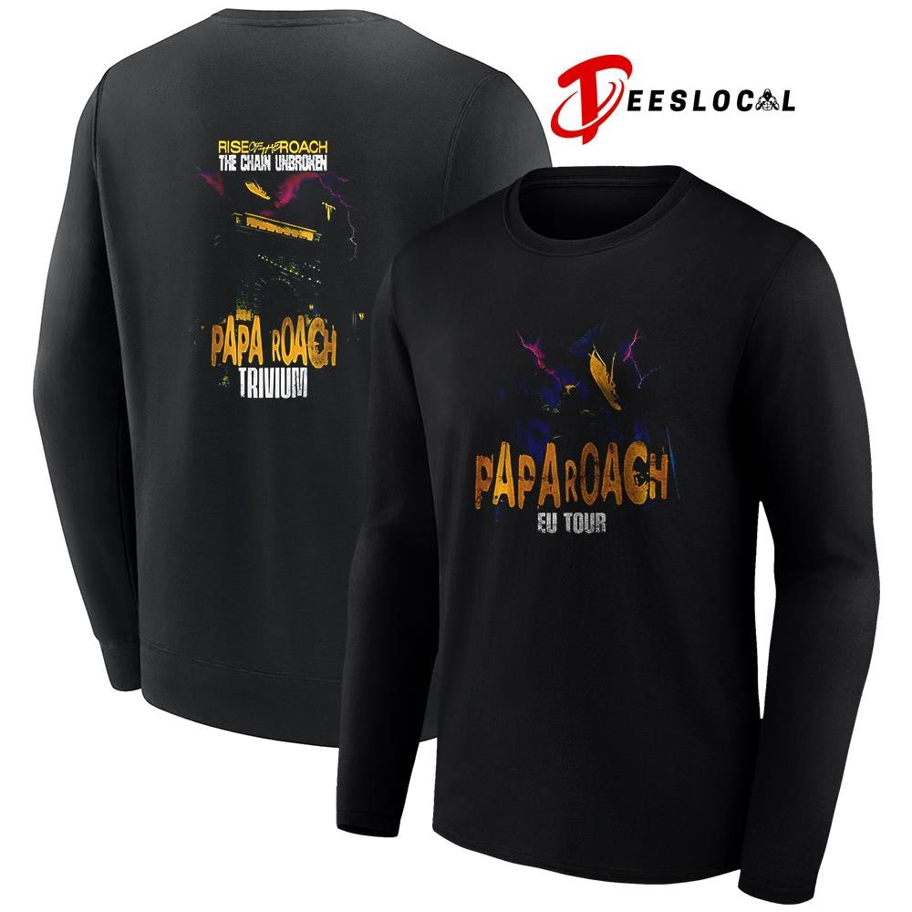 Papa Roach Europe tour rise of the Roach the chain unbroken graphic shirt