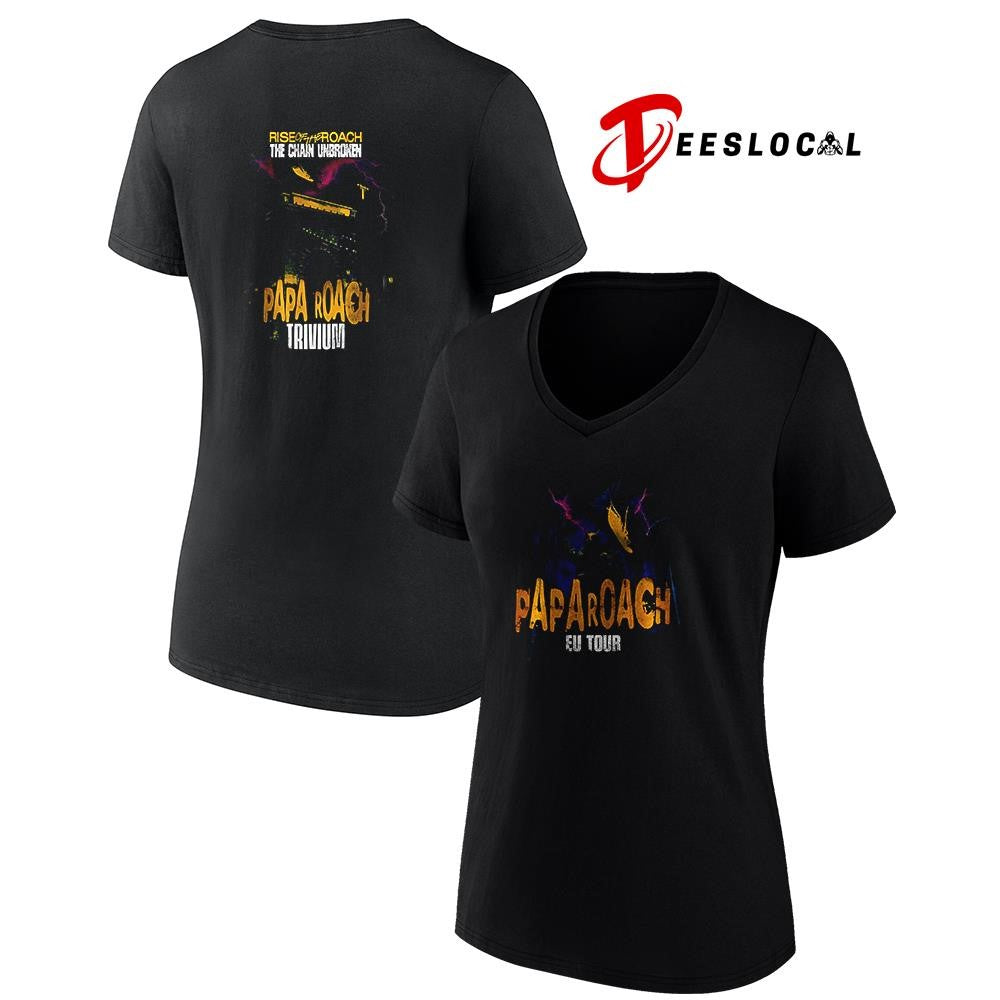 Papa Roach Europe tour rise of the Roach the chain unbroken graphic shirt
