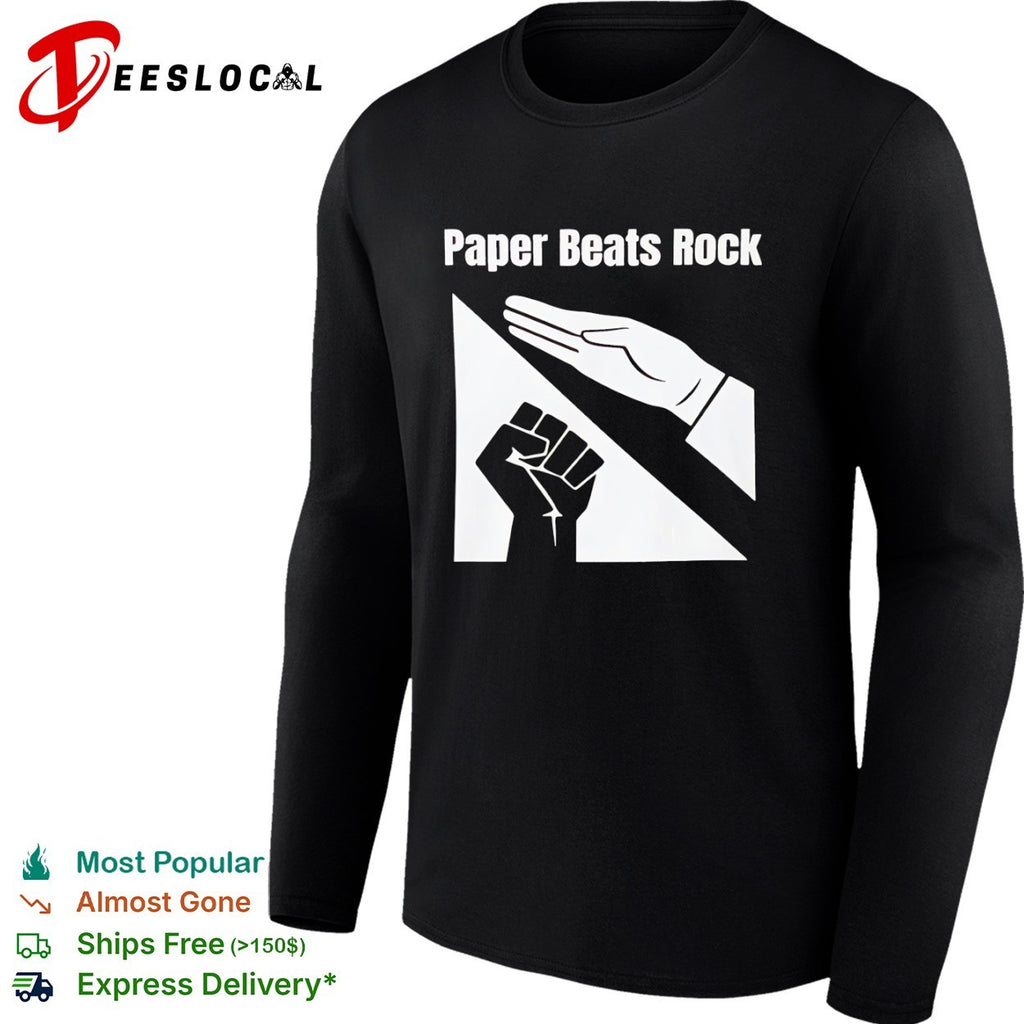 Paper Beats Rock Rock Paper Scissors Hand Gesture Fist Game shirt