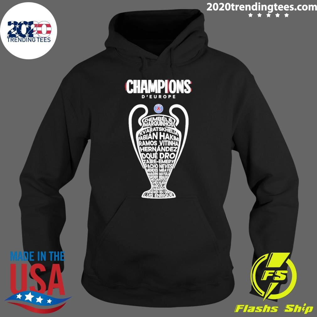 Paris Saint-Germain 2025-2026 Champions League Winners Players Names Trophies Shirt