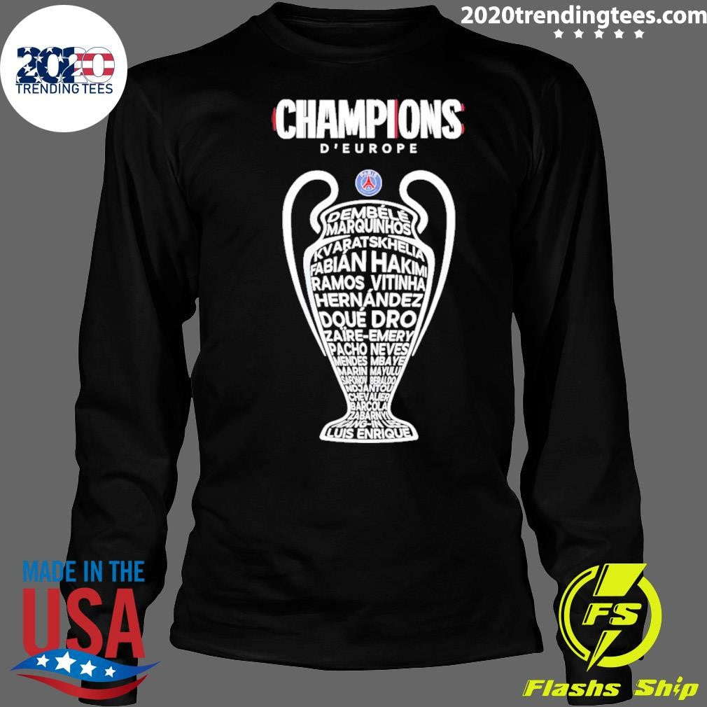 Paris Saint-Germain 2025-2026 Champions League Winners Players Names Trophies Shirt