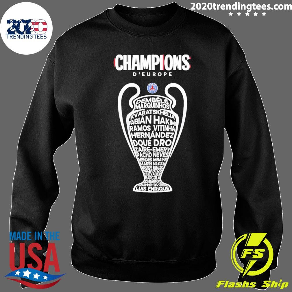 Paris Saint-Germain 2025-2026 Champions League Winners Players Names Trophies Shirt