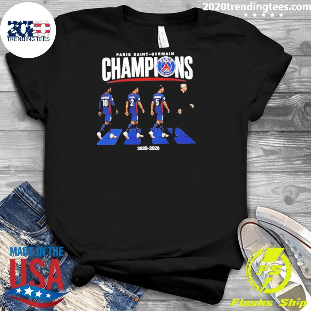 Paris Saint-germain 2025-2026 Champions League Winners Abbey Road Shirt