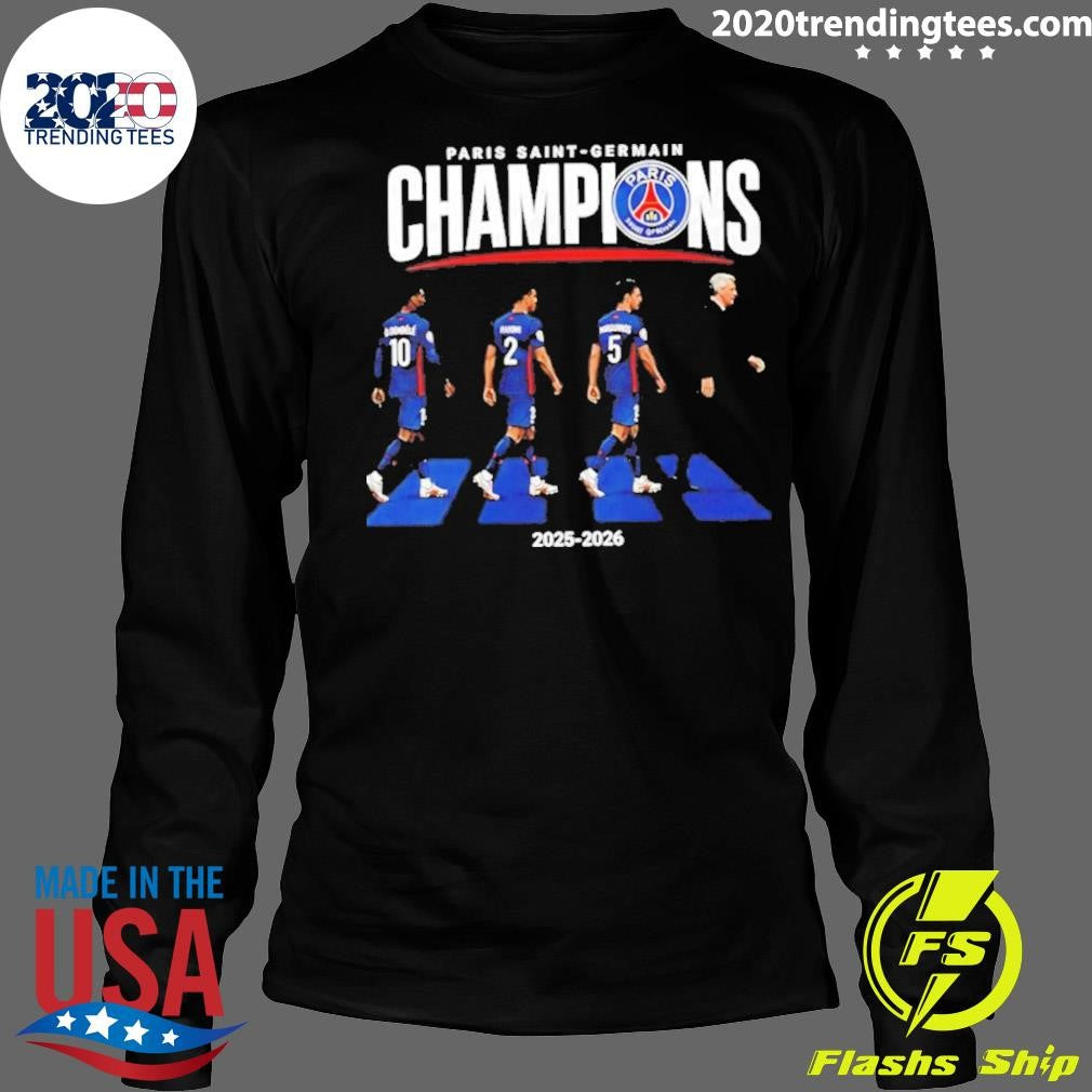 Paris Saint-germain 2025-2026 Champions League Winners Abbey Road Shirt