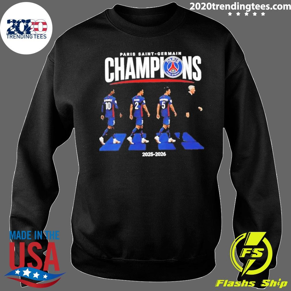 Paris Saint-germain 2025-2026 Champions League Winners Abbey Road Shirt