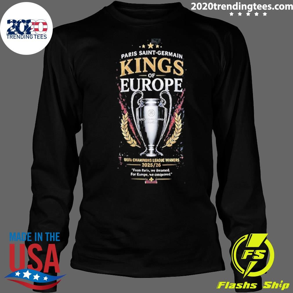 Paris Saint-germain F.c. Champions League Champions 2025-26 King Of Europe 2 Sided Shirt