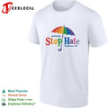 Parkstop Stop Hate fundraiser 26 Rainbow Umbrella Peace shirt