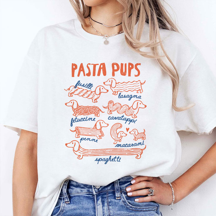 Pasta Pups Dachshund Spaghetti T Shirt