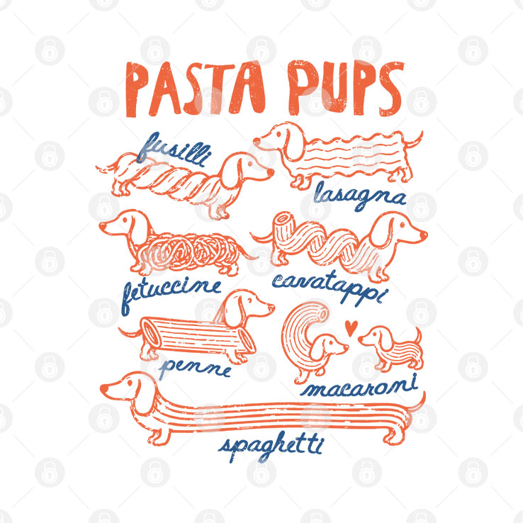 Pasta Pups Dachshund Spaghetti T Shirt