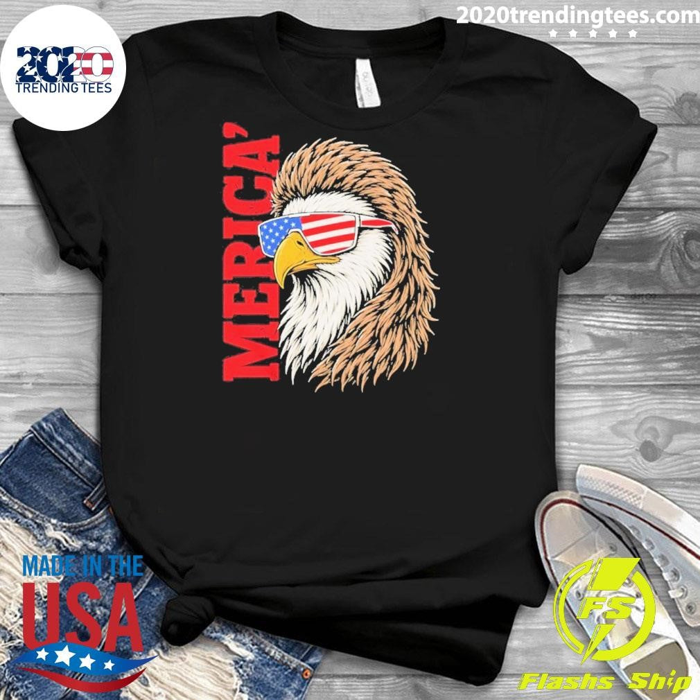 Patriotic Bald Eagle Mullet Merica Shirt