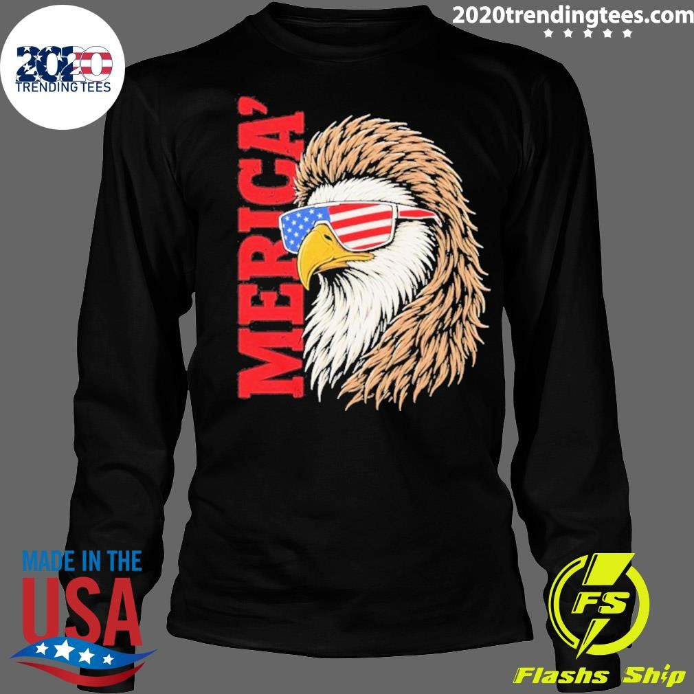 Patriotic Bald Eagle Mullet Merica Shirt