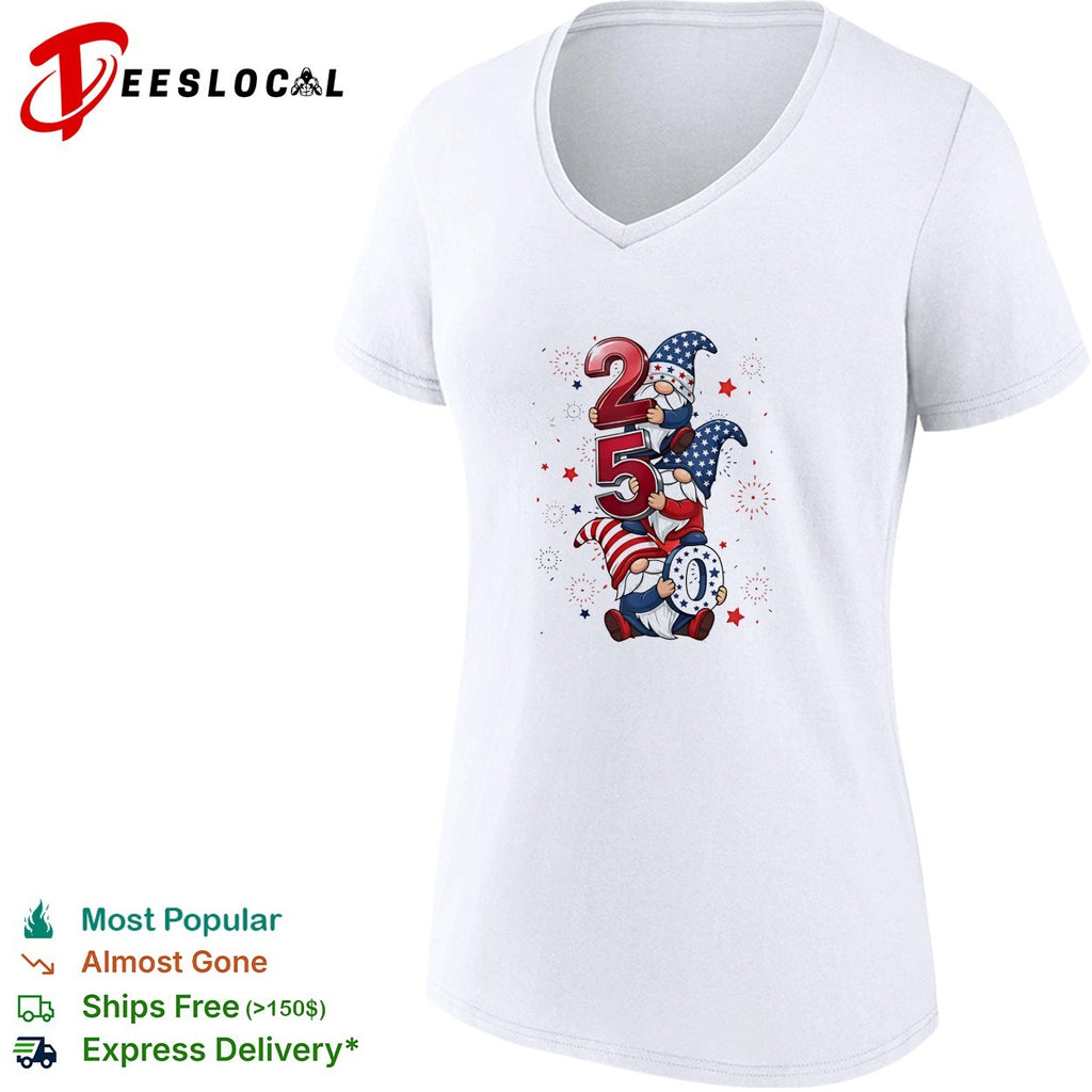 Patriotic Gnomes 250 Years of Independence Fourth of July America USA shirt