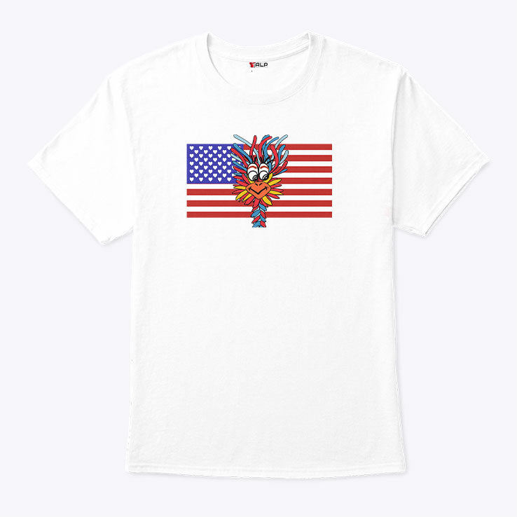 Patriotic Gooney Bird American Flag T Shirt