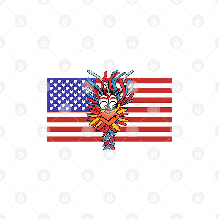 Patriotic Gooney Bird American Flag T Shirt