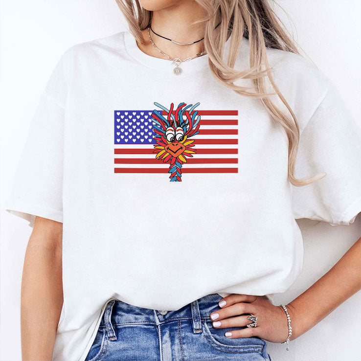 Patriotic Gooney Bird American Flag T Shirt