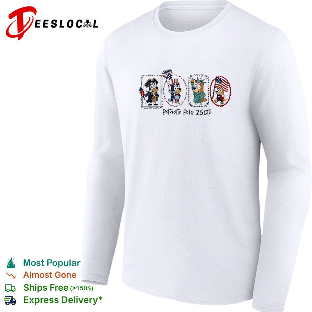Patriotic pals 250th cartoon ducks colonial costume stamp frame illustration shirt