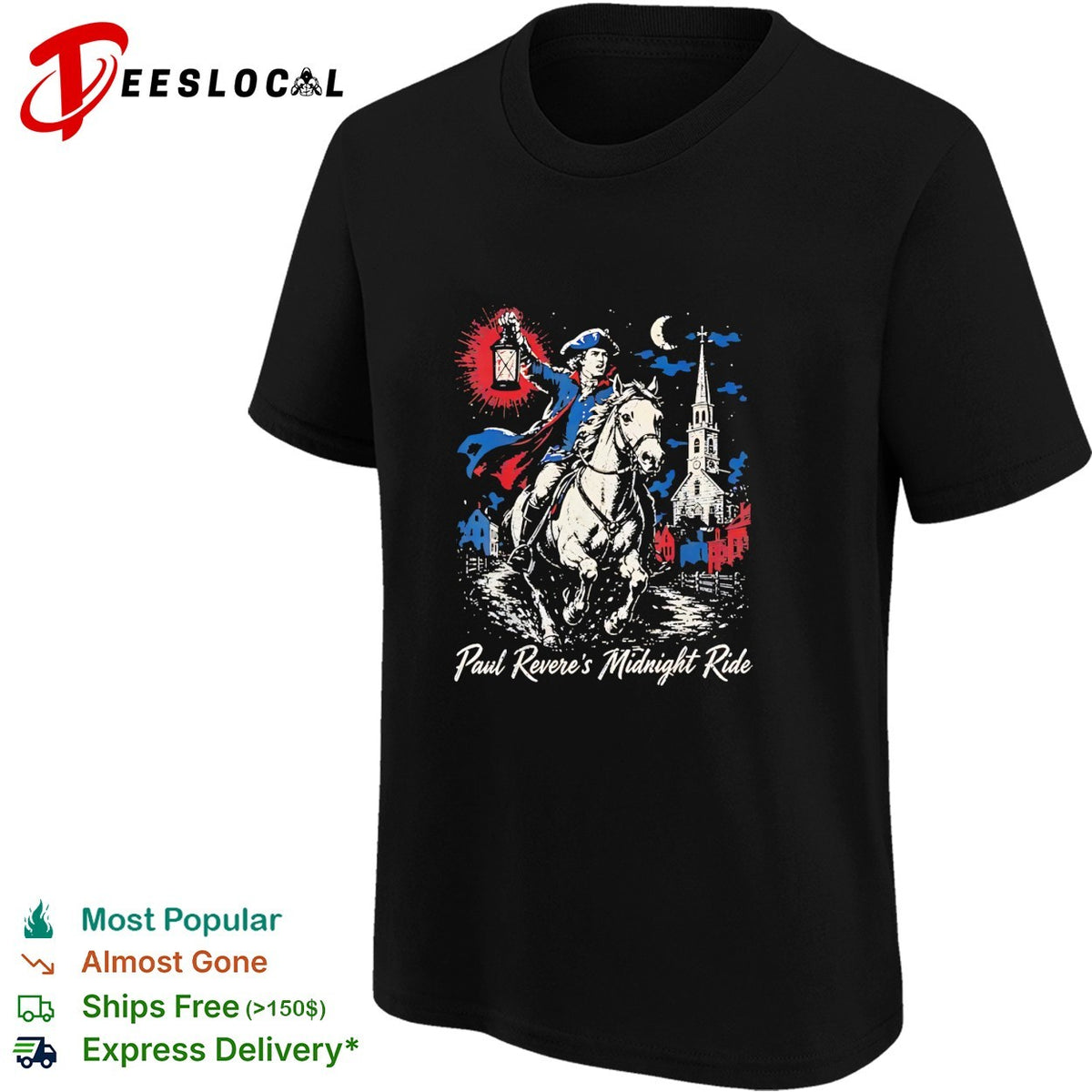 Paul Revere Midnight Ride American Revolutionary War Patriotic Historical Art shirt