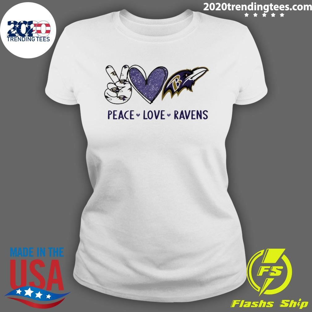 Peace Love Baltimore Ravens Football 2026 Shirt