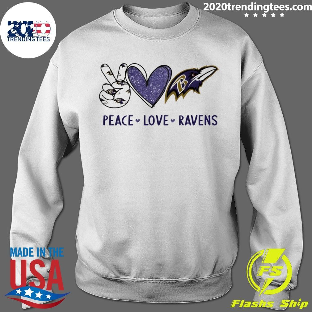 Peace Love Baltimore Ravens Football 2026 Shirt