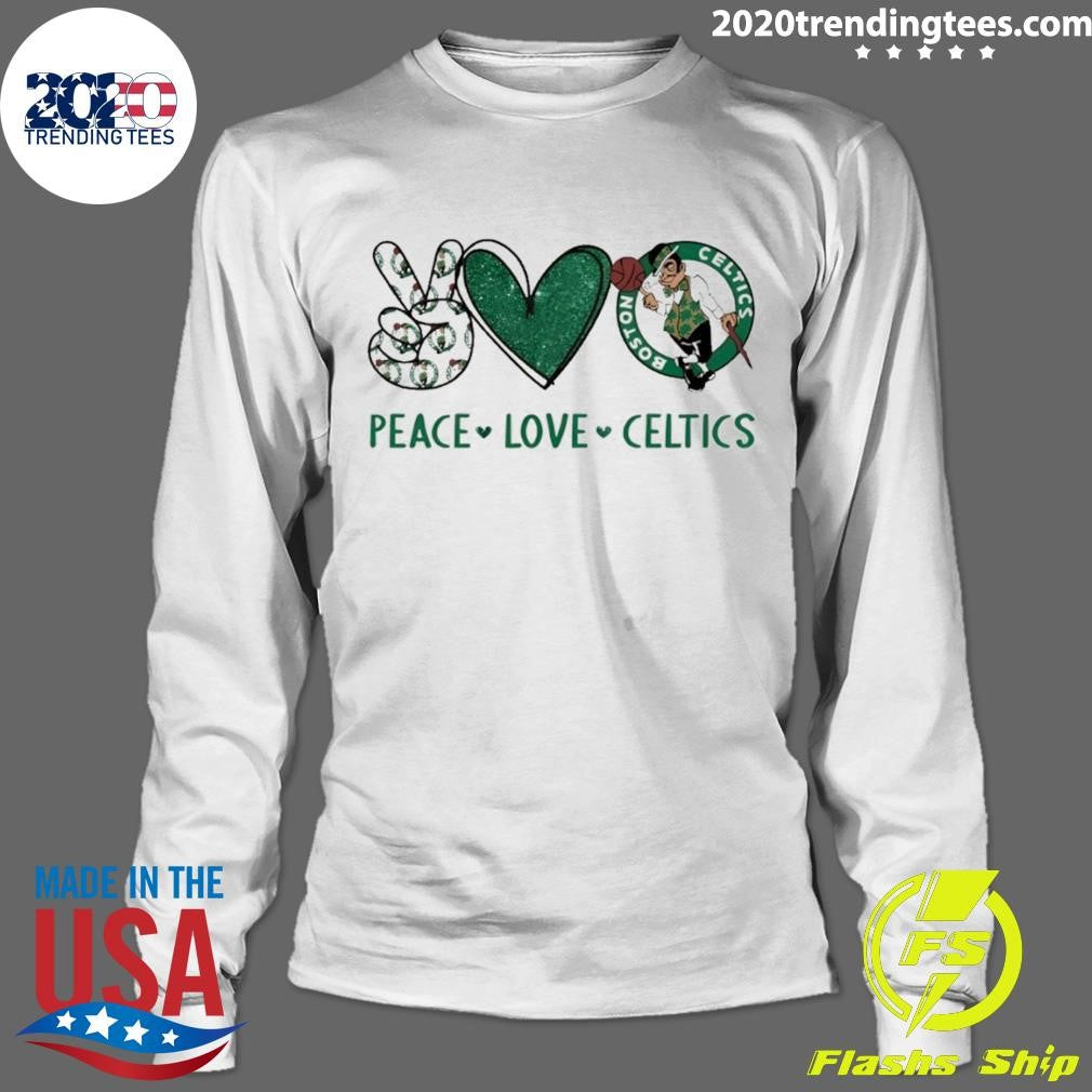 Peace Love Boston Celtics Basketball Nba 2026 Shirt