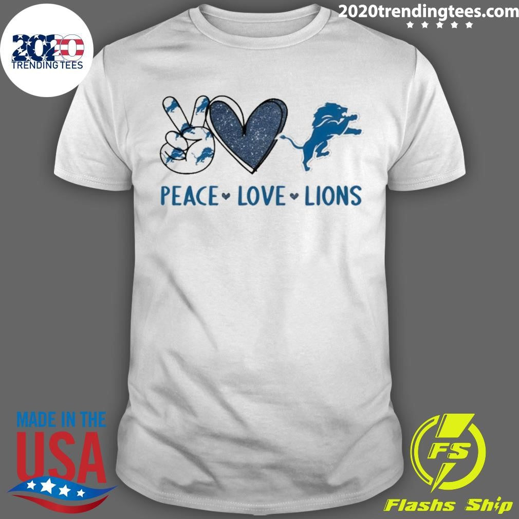 Peace Love Detroit Lions Football 2026 Shirt