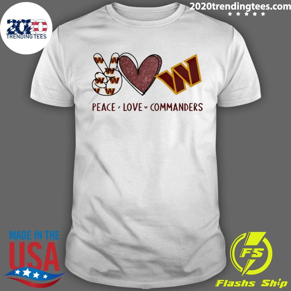 Peace Love Washington Commanders Football 2026 Shirt