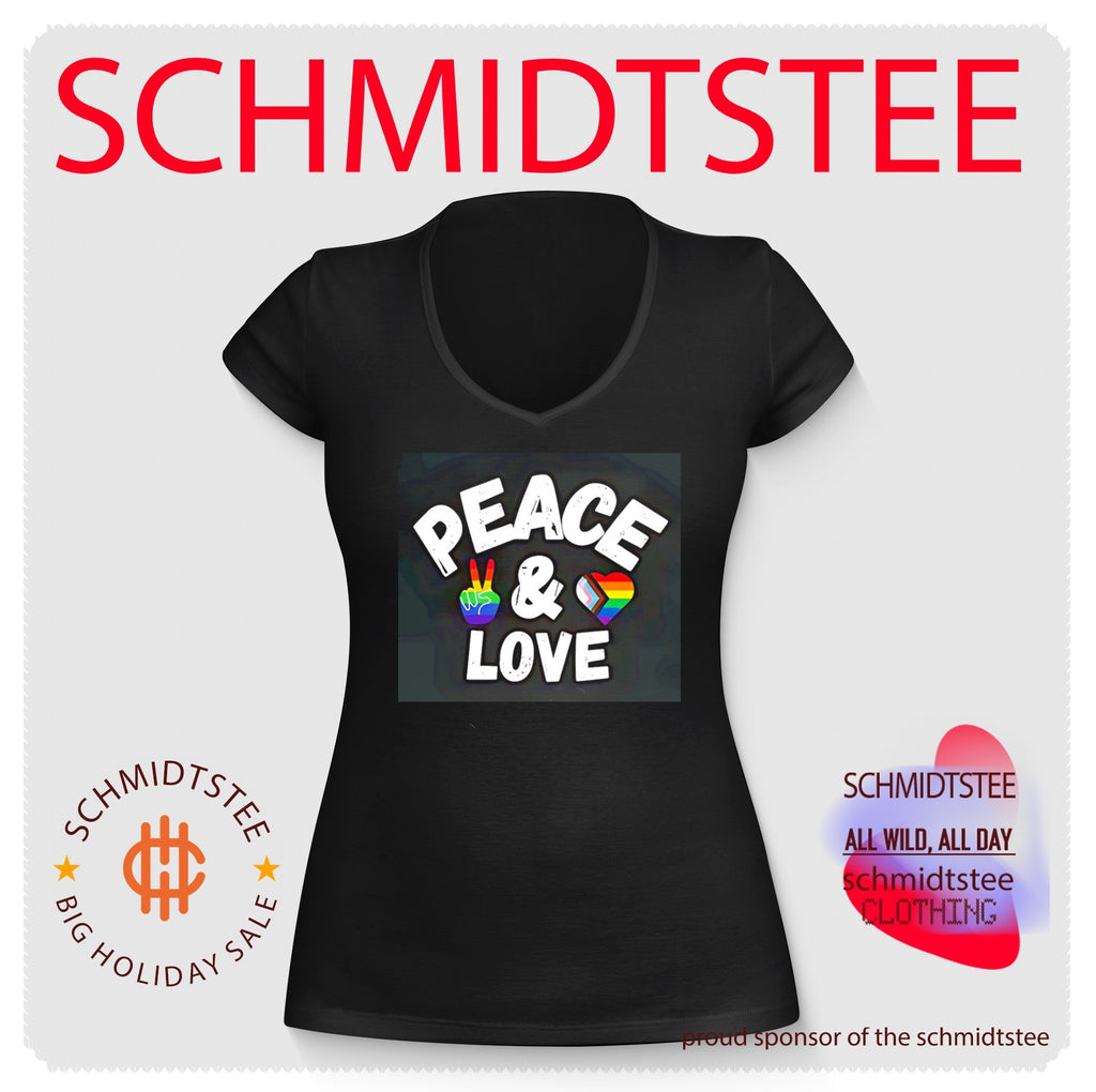 Peace and love with pride V sign hand and heart shirt