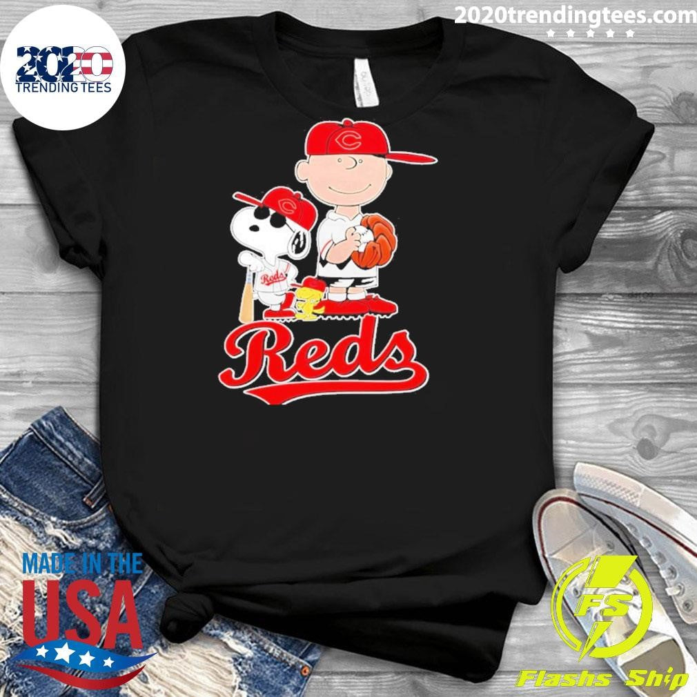 Peanuts Characters X Cincinnati Reds Baseball Shirt