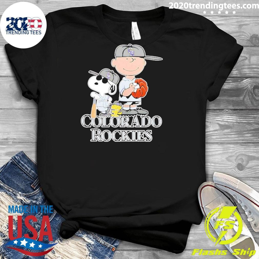 Peanuts Characters X Colorado Rockies Baseball Shirt