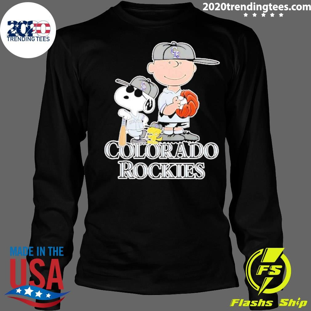 Peanuts Characters X Colorado Rockies Baseball Shirt