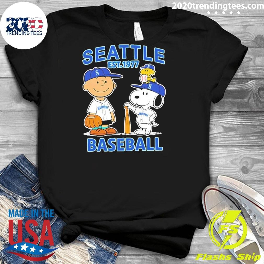 Peanuts X Seattle Mariners Baseball Est 1977 Shirt