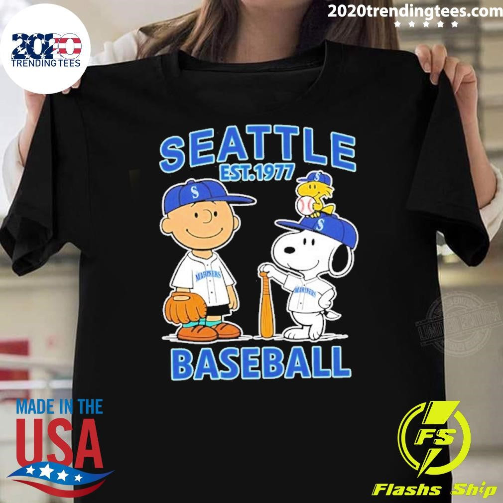 Peanuts X Seattle Mariners Baseball Est 1977 Shirt