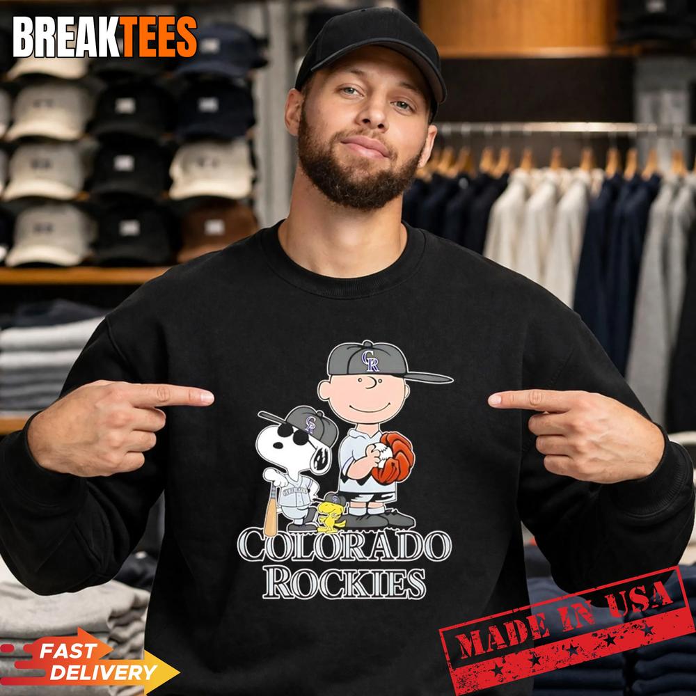Peanuts characters x Colorado Rockies Baseball MLB 2026 cartoon Shirt