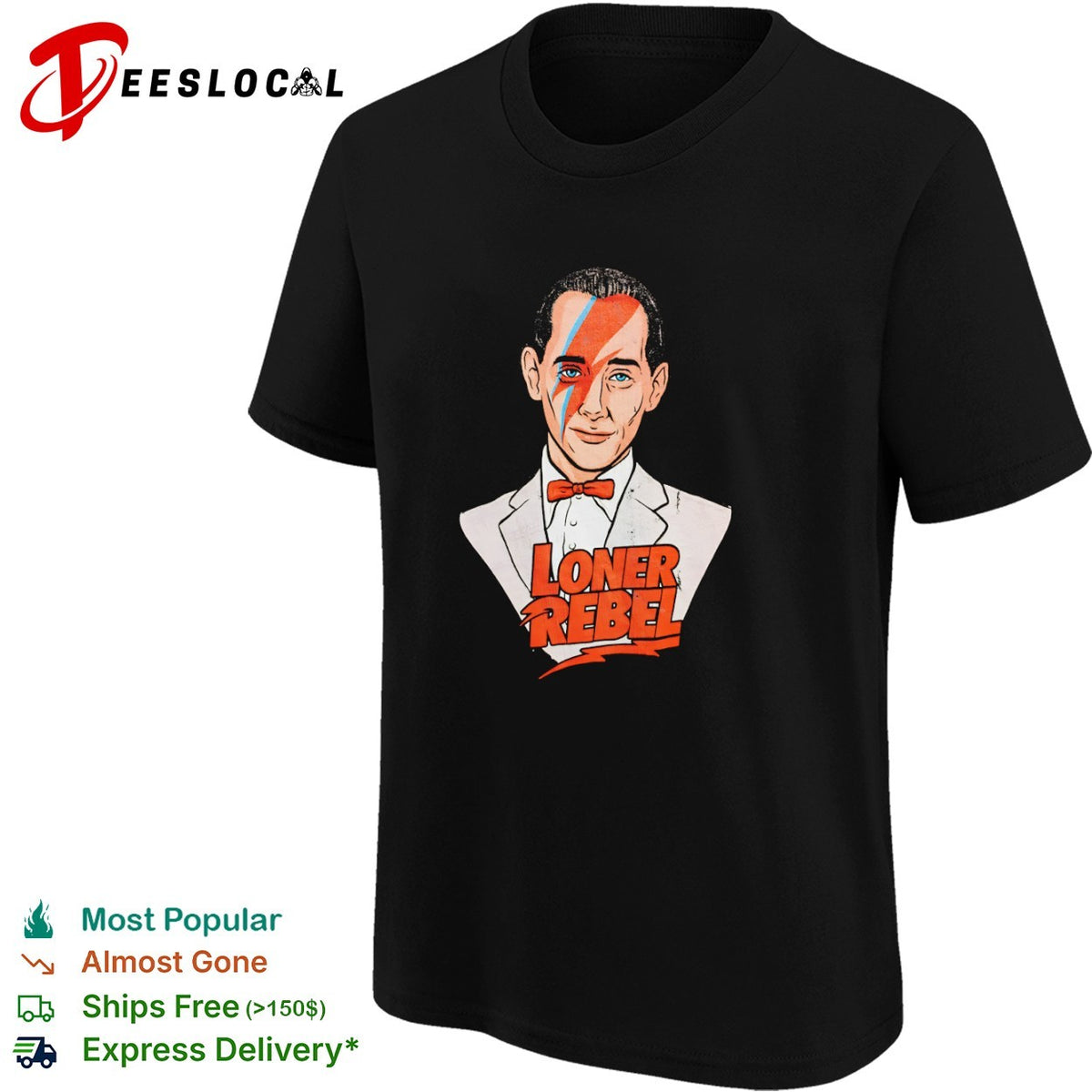 Pee-wee Herman David Bowie Aladdin Sane Loner Rebel Mashup Pop Culture shirt