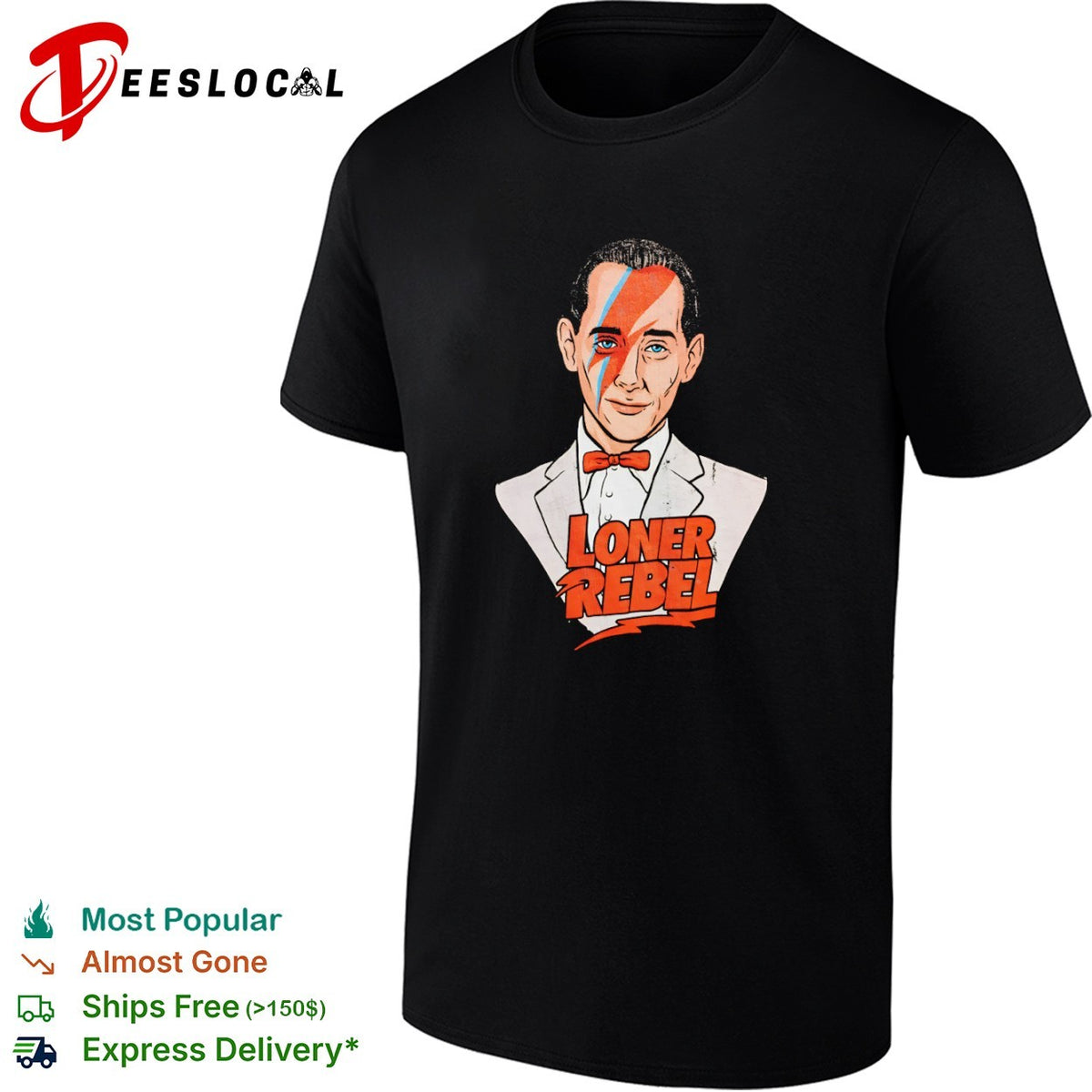 Pee-wee Herman David Bowie Aladdin Sane Loner Rebel Mashup Pop Culture shirt