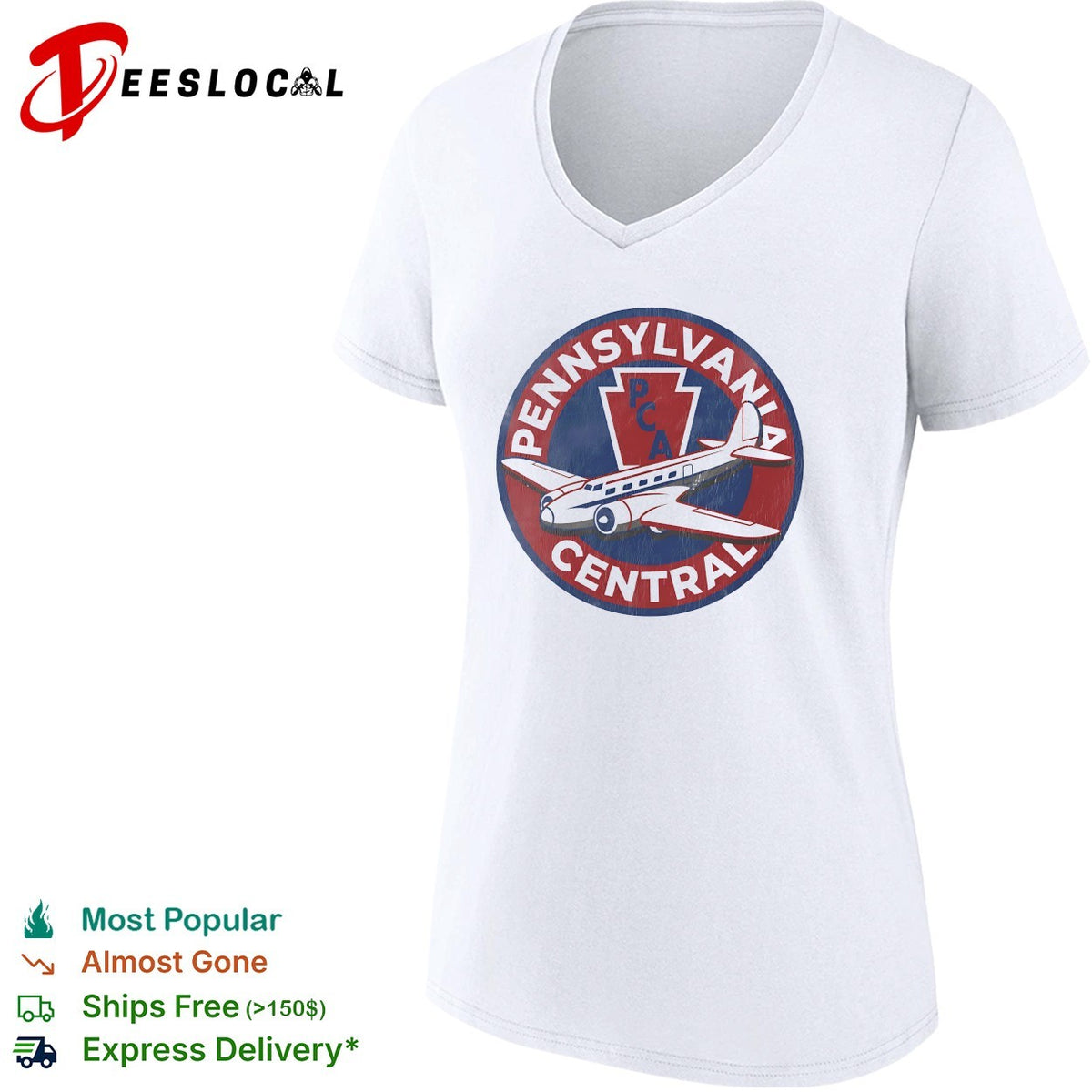 Pennsylvania Central PCA Airlines Emblem Aviation Logo Retro Travel Theme shirt