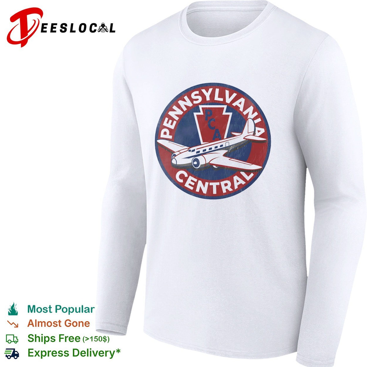 Pennsylvania Central PCA Airlines Emblem Aviation Logo Retro Travel Theme shirt