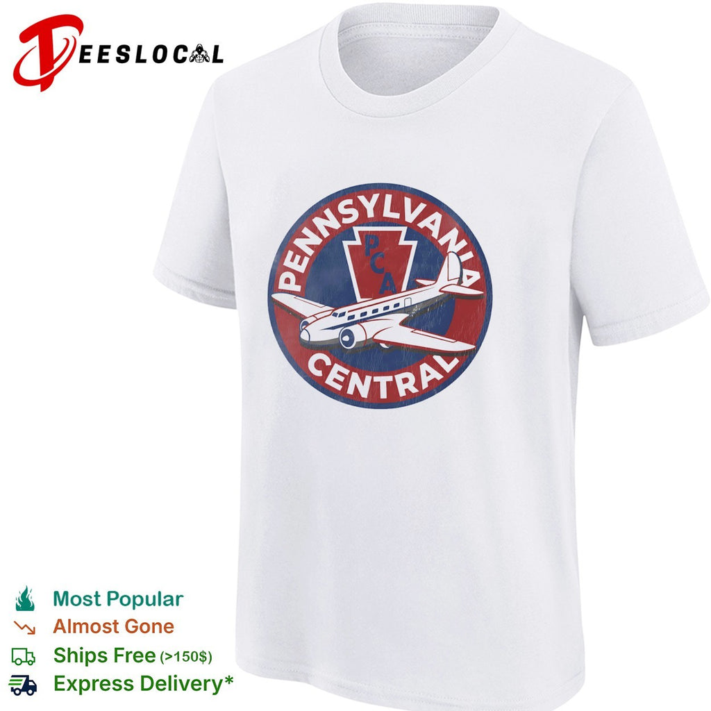 Pennsylvania Central PCA Airlines Emblem Aviation Logo Retro Travel Theme shirt