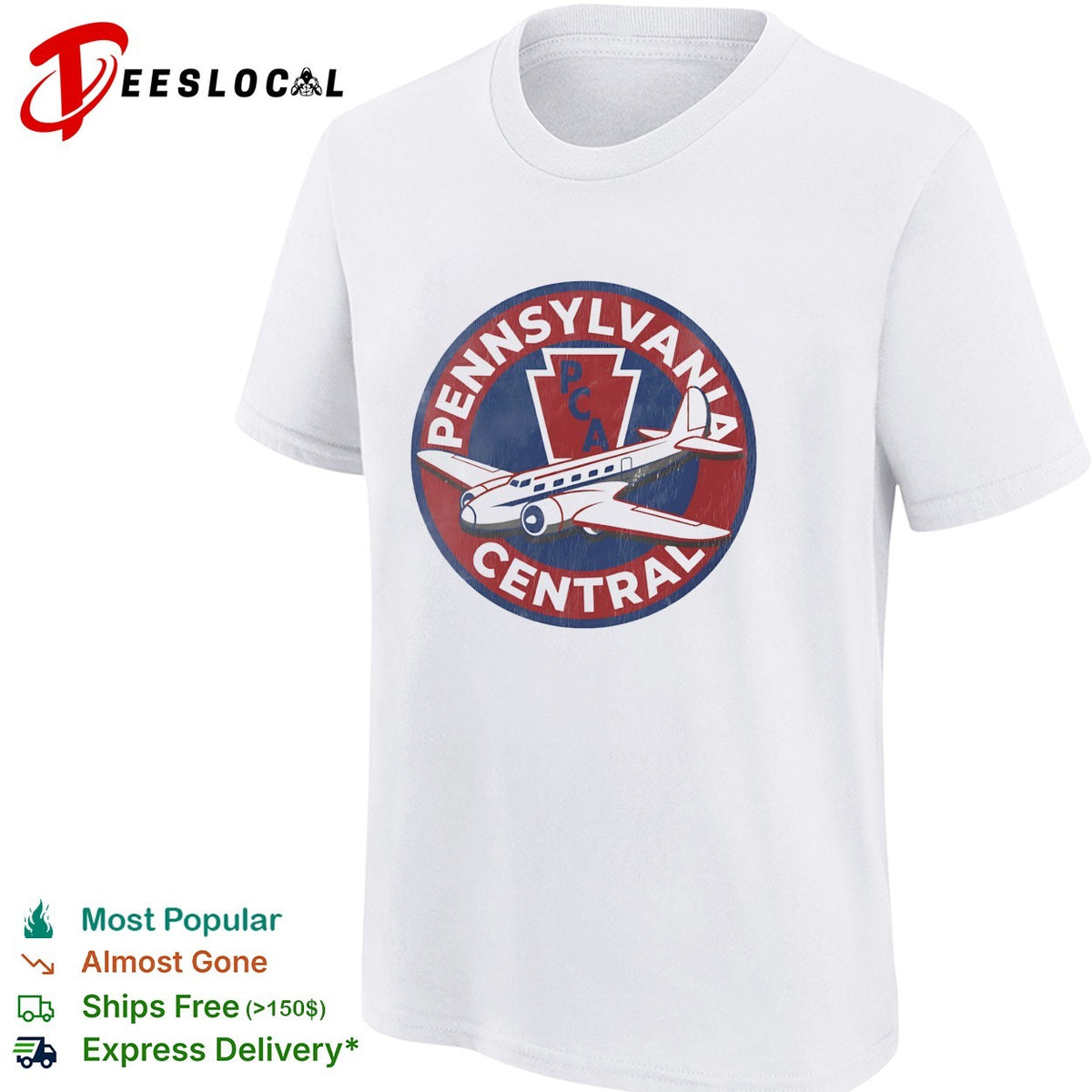 Pennsylvania Central PCA Airlines Emblem Aviation Logo Retro Travel Theme shirt