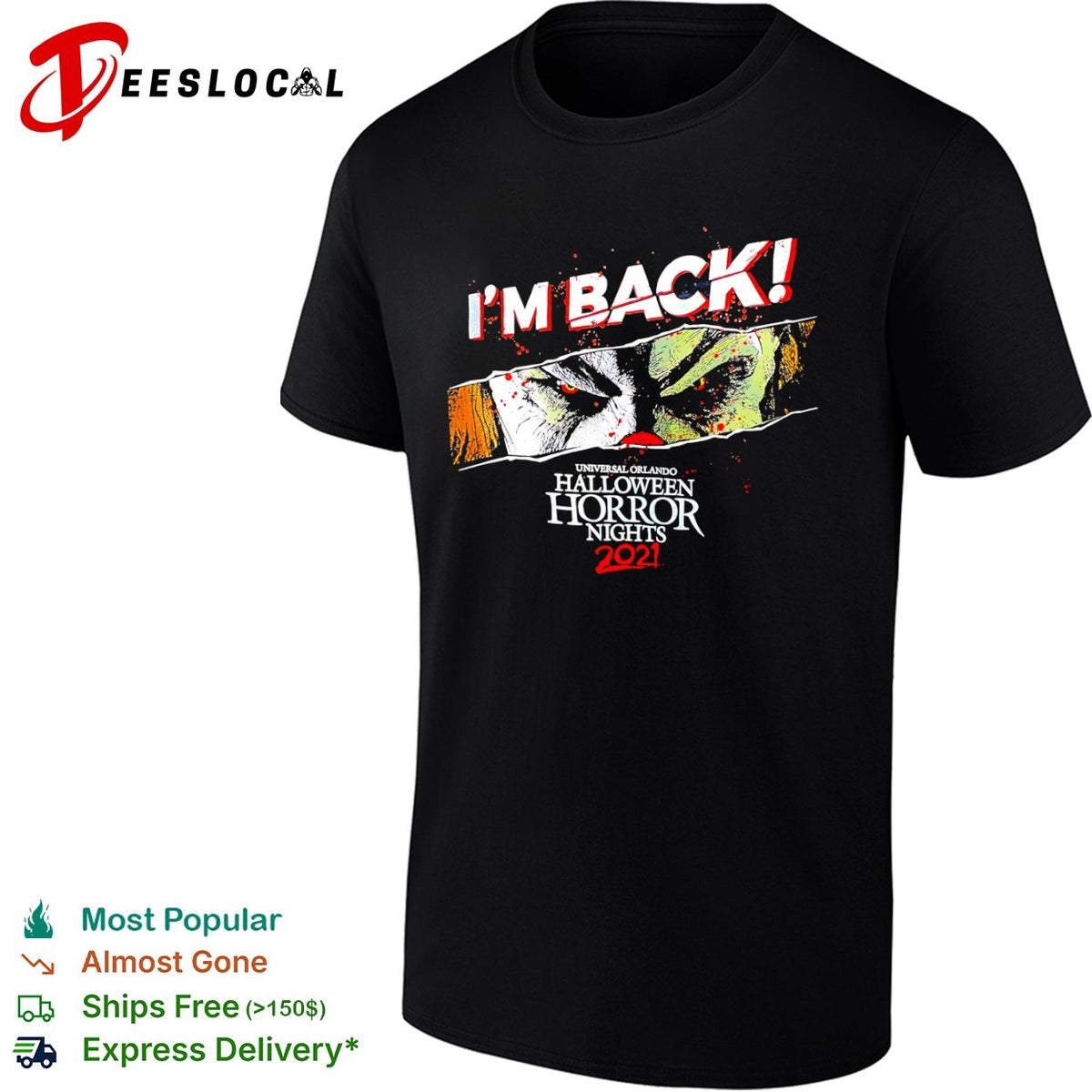 Pennywise IT I am back Universal Orlando Halloween Horror Nights 2021 shirt