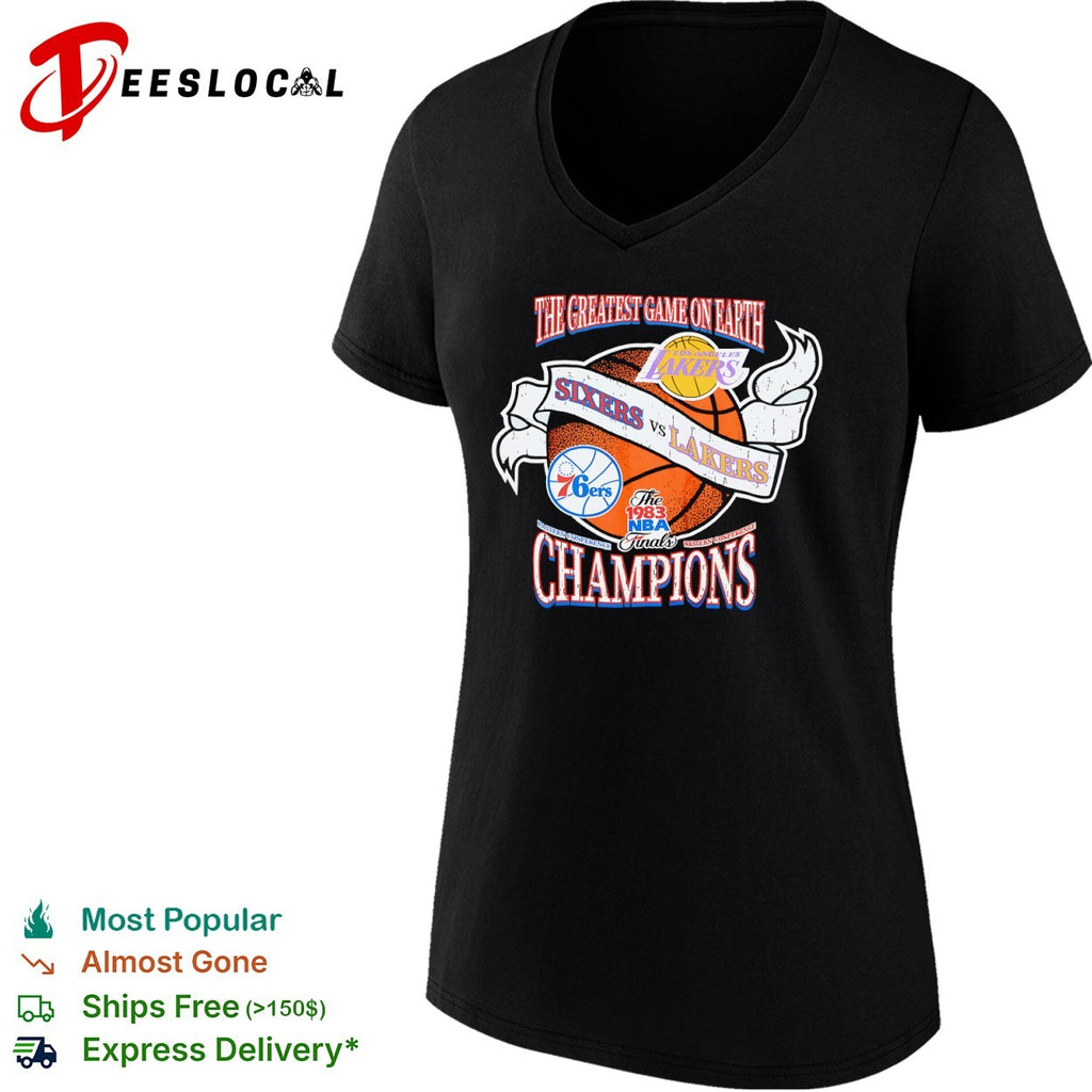 Philadelphia 76ers vs Los Angeles Lakers The 1983 NBA Finals Champions Graphic shirt