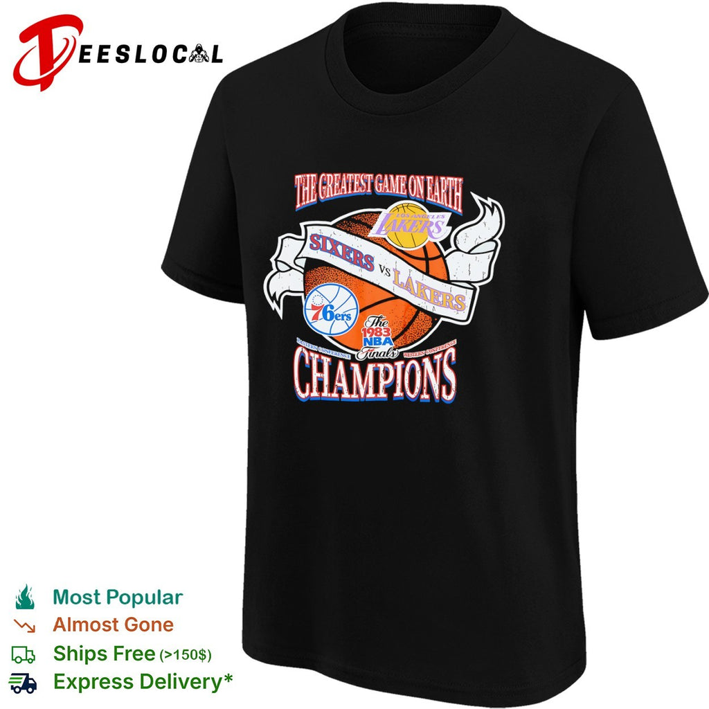 Philadelphia 76ers vs Los Angeles Lakers The 1983 NBA Finals Champions Graphic shirt