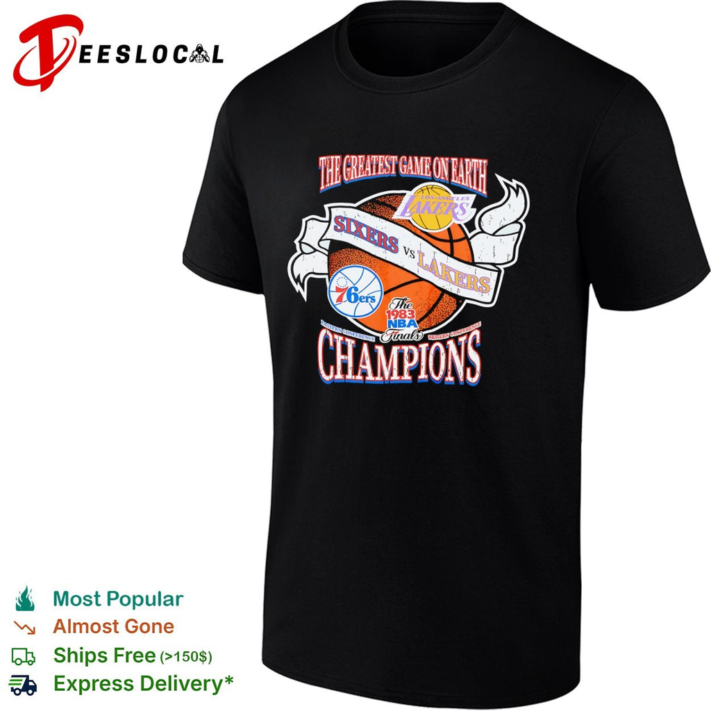Philadelphia 76ers vs Los Angeles Lakers The 1983 NBA Finals Champions Graphic shirt