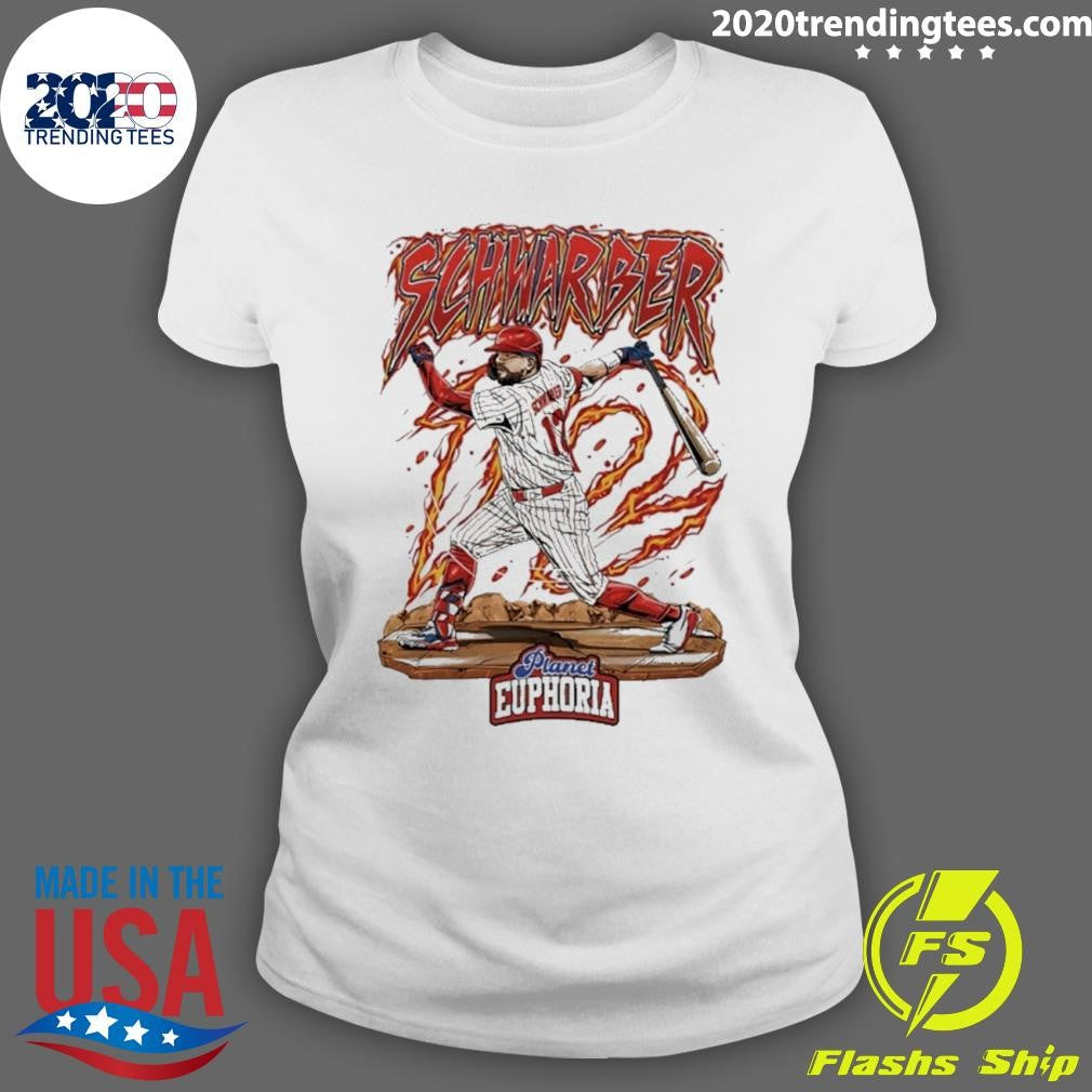 Philadelphia Phillies Kyle Schwarber Swing Flame Graphic Shirt