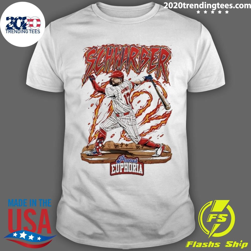 Philadelphia Phillies Kyle Schwarber Swing Flame Graphic Shirt