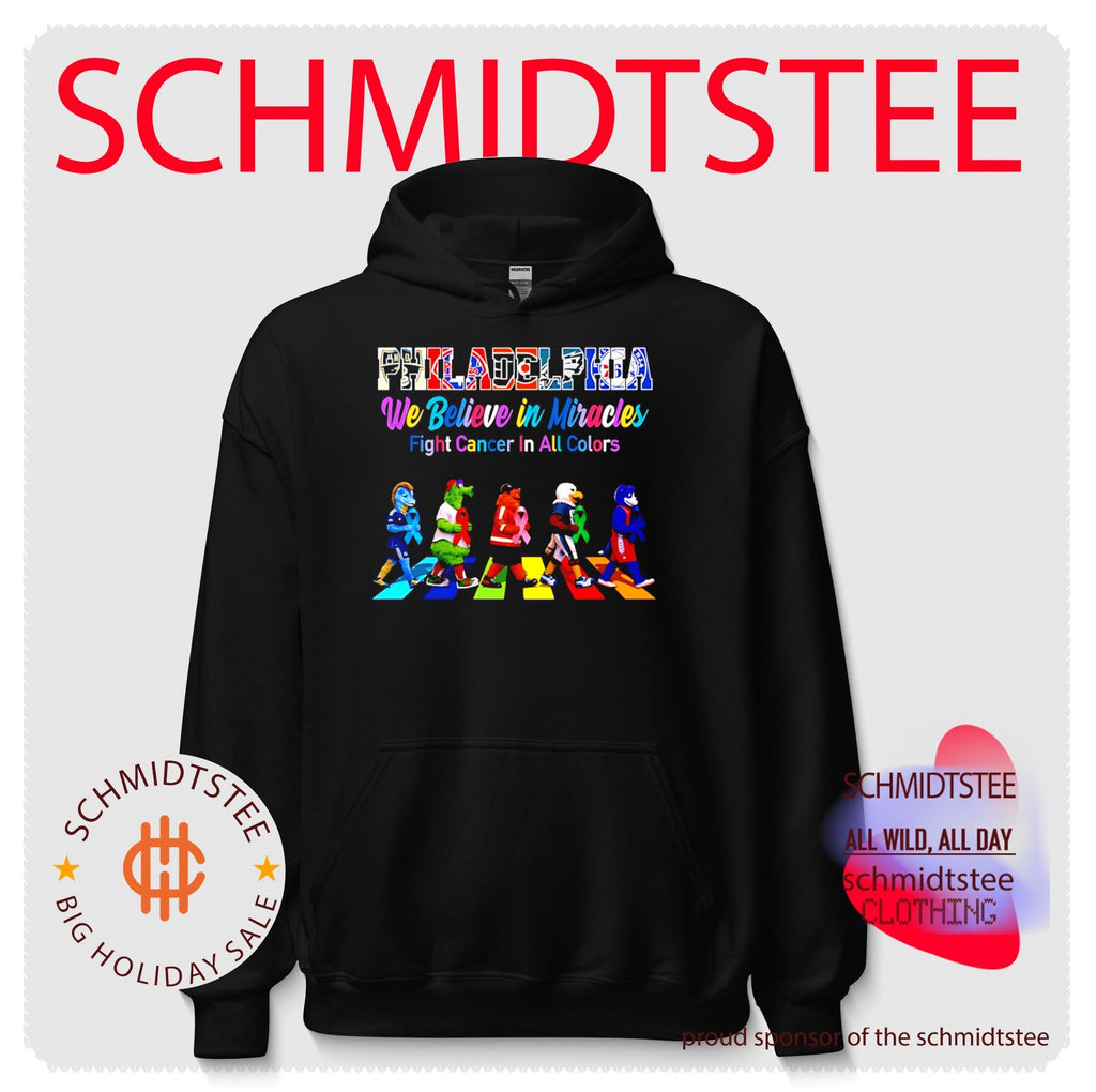 Philadelphia Sports We believe in Miracles fight cancer on all color abbey road shirt
