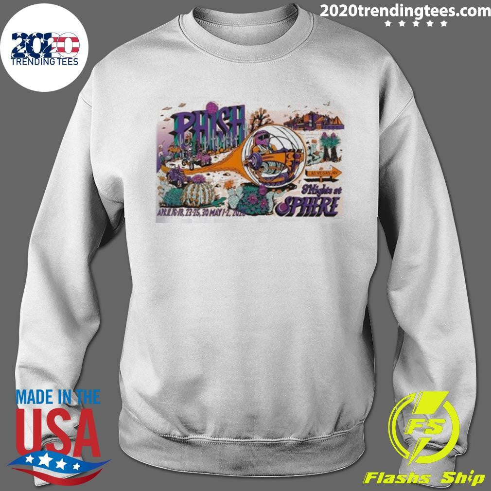 Phish Las Vegas 2026 Second Weekend Gig Poster Wild Grape Colorway 9 Night At Sphere From April 16 To May 2 2026 Shirt